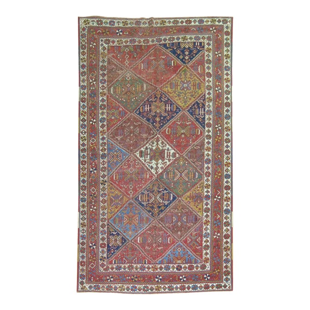 1920s Zabihi Collection Persian Colorful Tribal Accent Size Rug - 5' x 8'6" For Sale