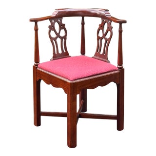 Hickory Chair Mahogany Chippendale Style Corner Chair For Sale