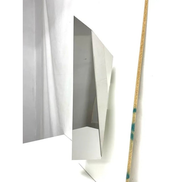 Large Sculptural Stainless Steel Wall Lamp, 1970s For Sale - Image 4 of 5