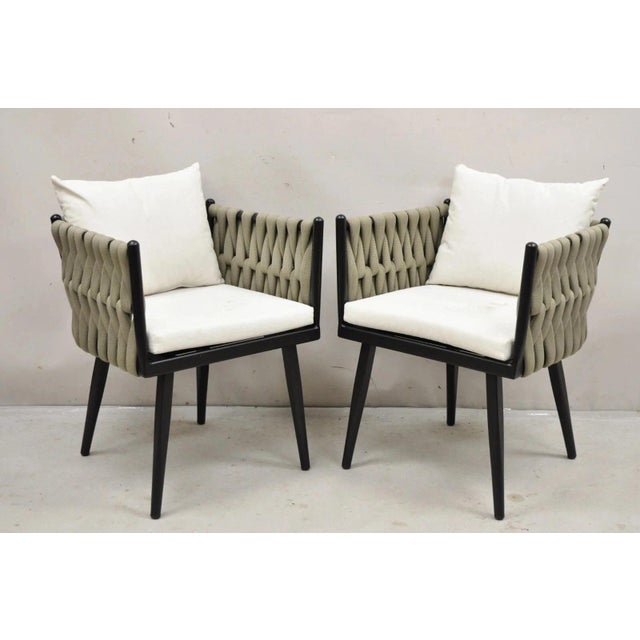 Rove Concepts Pierre Outdoor Dining Chair Aluminum Frame Woven Design - A Pair For Sale - Image 12 of 12
