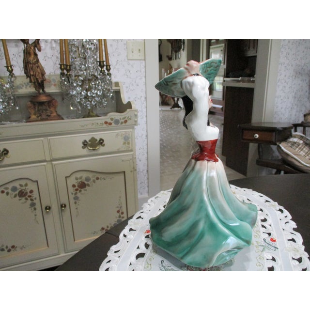 1950s Harder to Find Florence Ceramics Ava Pasadena California Dance Spanish Girl Bowl For Sale - Image 4 of 14