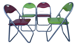 Modern Pop Art Folding Chairs in Metal, 2000s, Set of 4
