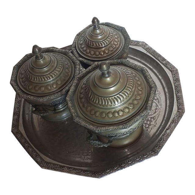 Early 20th Century Handcrafted Solid Silver Serving Set- 3 Pieces For Sale