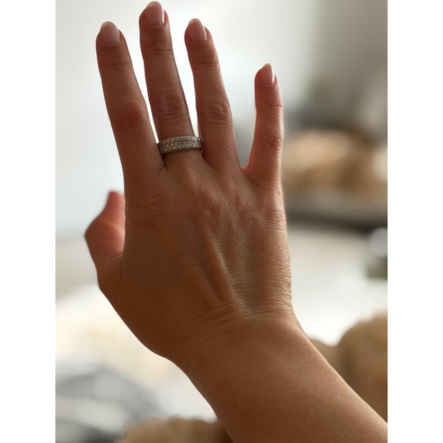0.65 Carat Diamond Cocktail 18 Karat White Gold Ring/ Half Band, Size 6.5 For Sale - Image 4 of 8