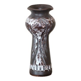 Outstanding Mid-Century Italian Sgraffito 8" Vase For Sale