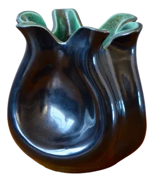 Free-Form Black and Green Spotted Vase by Fernand Elchinger, 1950s