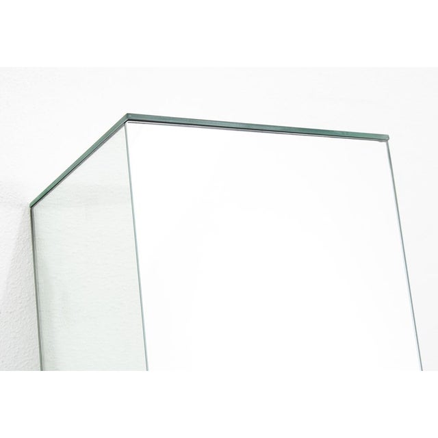 Mid Century Modern Pedestal Mirror Square Table Display Art Glass Rectangular For Sale - Image 10 of 12