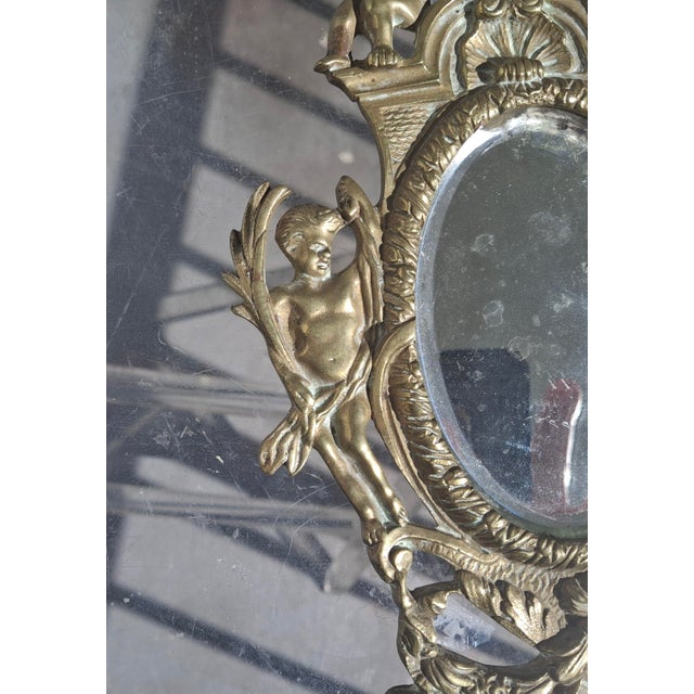 19thc French Louis XVI Gilt Bronze Wall Sconce Cherub Detail For Sale - Image 4 of 12