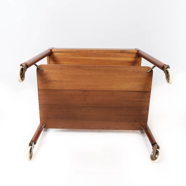 Danish Teak Side Table on Wheels, 1960s For Sale - Image 14 of 16