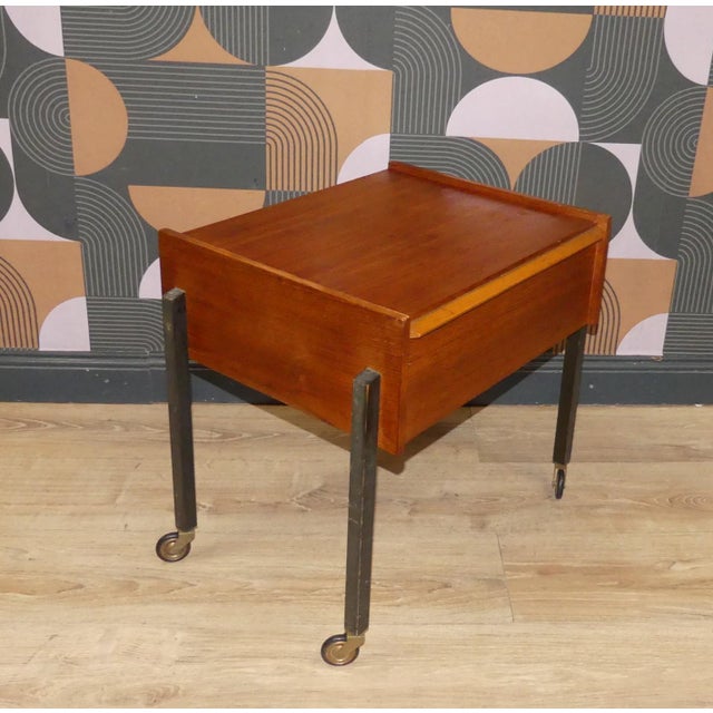 Vintage Sewing Table in Teak, 1960s For Sale - Image 12 of 12