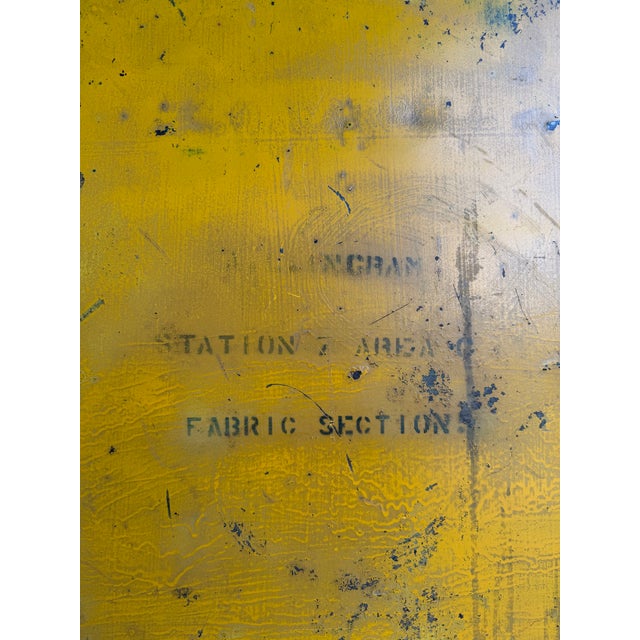 Vintage Industrial Yellow Metal Rolling Cabinet Cart For Sale - Image 10 of 12