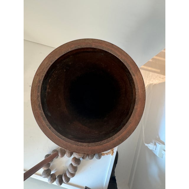 Metal Vintage Metal Sculptural Vase For Sale - Image 7 of 11