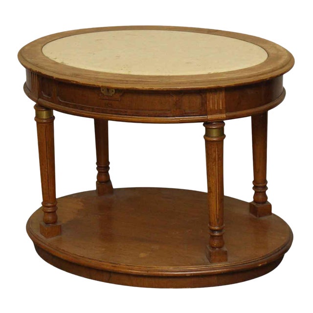 Oval Side Table With Marble Top Chairish