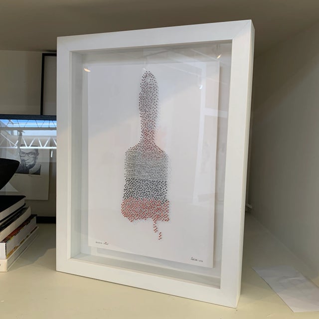 "Dripping Paint" Contemporary Op Art Mixed-Media Collage, Framed For Sale In West Palm - Image 6 of 13