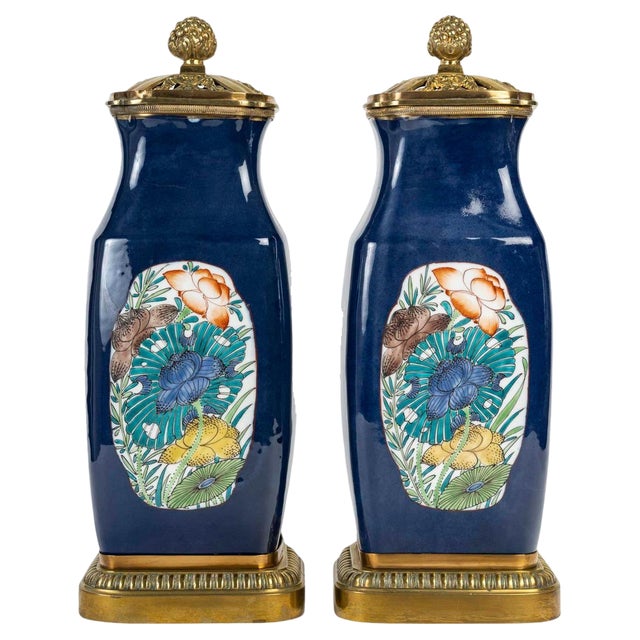 Samson Porcelain Vases with Gilt Bronze Mounting, Early 20th Century, Set of 2 For Sale