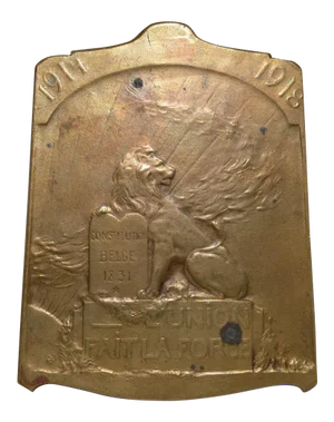 Constitution BELGE 1831 Bronze Plaque c.1918