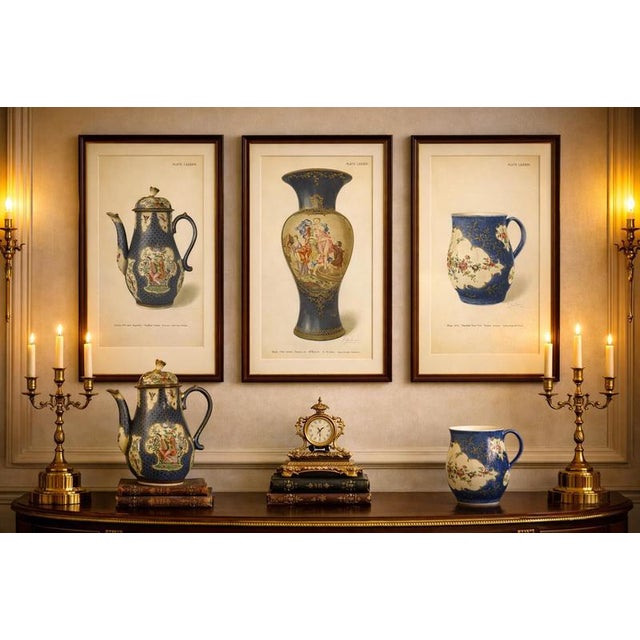 This decorative group of three original chromolithographs presents a coherent and visually rich selection of worcester...