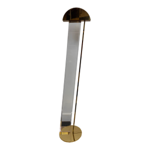 Frederick Raymond 1986 Mid-Century Modern Hollywood Regency Lucite & Brass Uplighter Floor Lamp