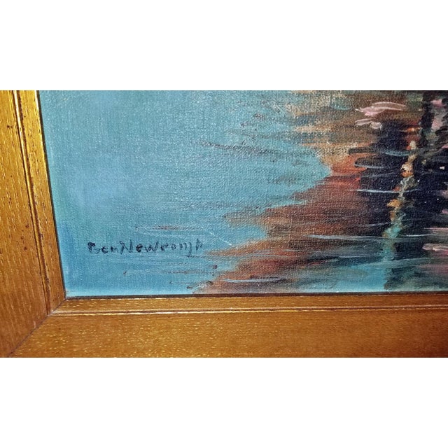 19c. Oil on Board Painting, Dhow Sailboat by George Newcomb For Sale In West Palm - Image 6 of 9