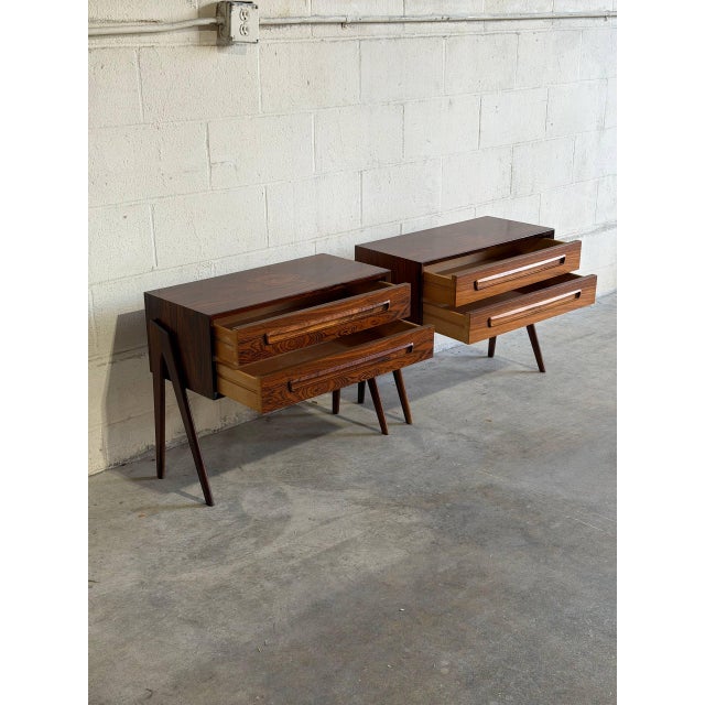 Danish Mid-Century Modern Rosewood Nightstands in Style of Ap Møbler Svenstrup Pair 1960s For Sale - Image 9 of 10