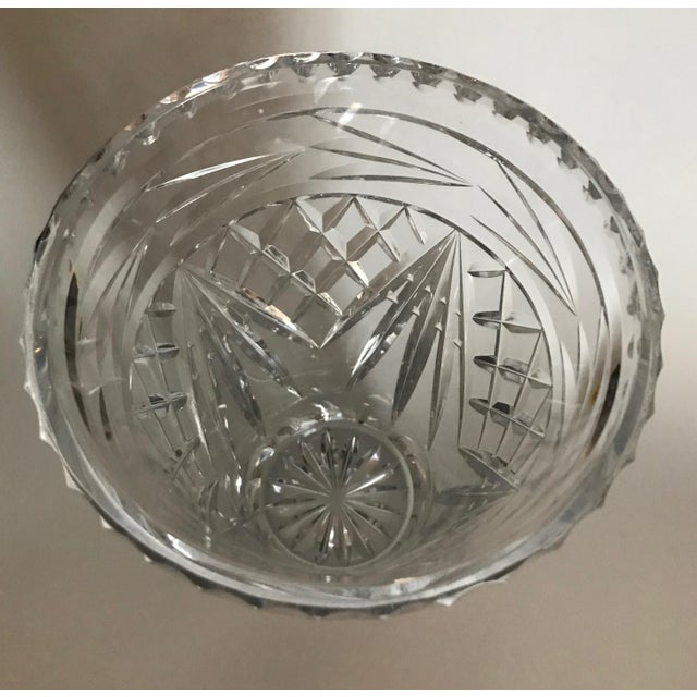 Mid-Century Modern 1950s Cut Crystal Vase For Sale - Image 3 of 6