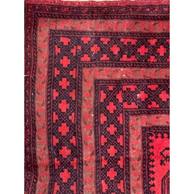 1940s Pasargad Red Antique Yamoud Wool Rug For Sale - Image 5 of 6