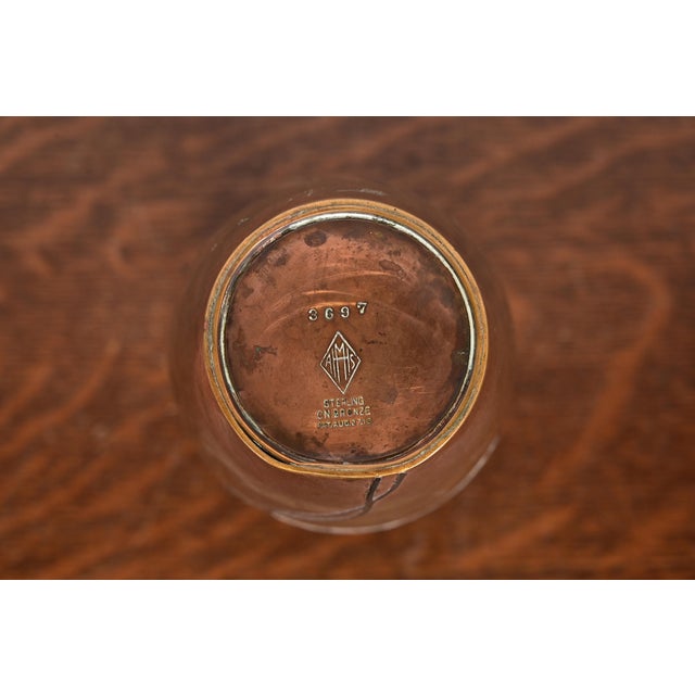 Heintz Arts & Crafts Sterling Silver on Bronze Vase For Sale - Image 9 of 13