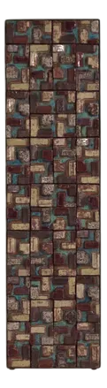Large Ceramic Wall Sculpture in Metal Frame, Netherlands, 1960s