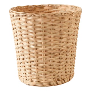 Hand Woven Wastepaper Basket For Sale