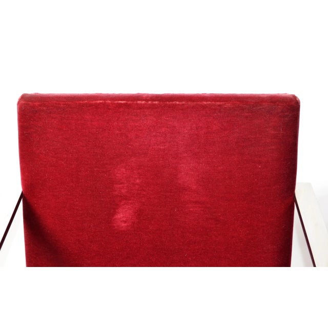 Mies Van Der Rohe for Knoll Stainless Steel Brno Chairs Red Velvet 1979, Pair For Sale In Miami - Image 6 of 13