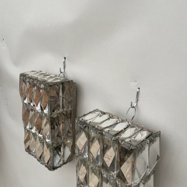 1960s Austrian Faceted Crystal Sconces - a Pair For Sale - Image 9 of 10