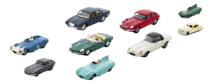 European Miniature Jaguar Cars, Set of 9