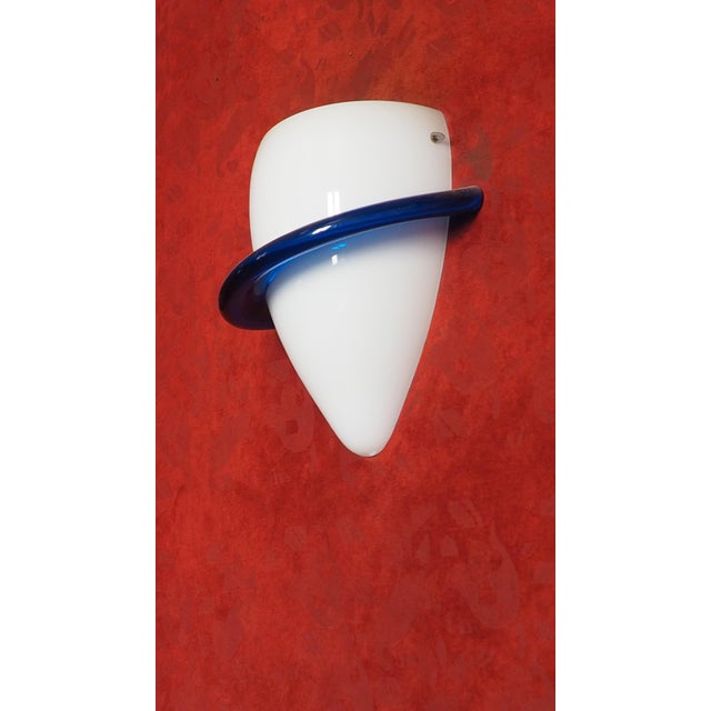 Blue Swan Wall Lamps by Tina Aufiero for Venini, 1985, Set of 8 For Sale - Image 3 of 10