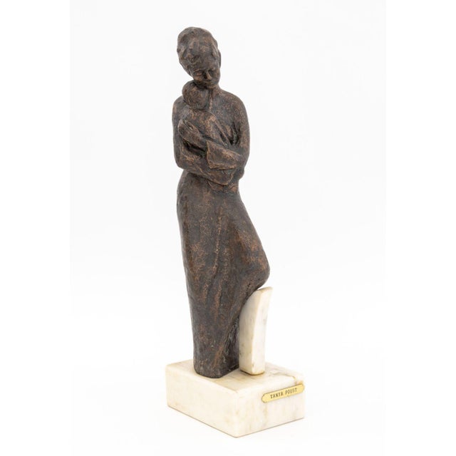 Contemporary Tanya Poust Mother & Child Patinated Bronze For Sale - Image 3 of 7