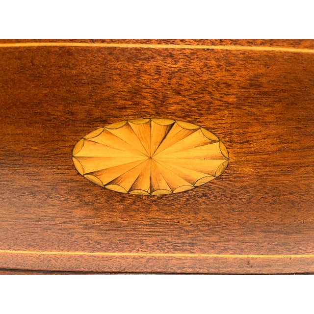 19th Century Flame Mahogany Inlays Stationary Letter Holder Desk Organizer Aprox. dimensions: 9"H x 15.5"W x 6"D Good...