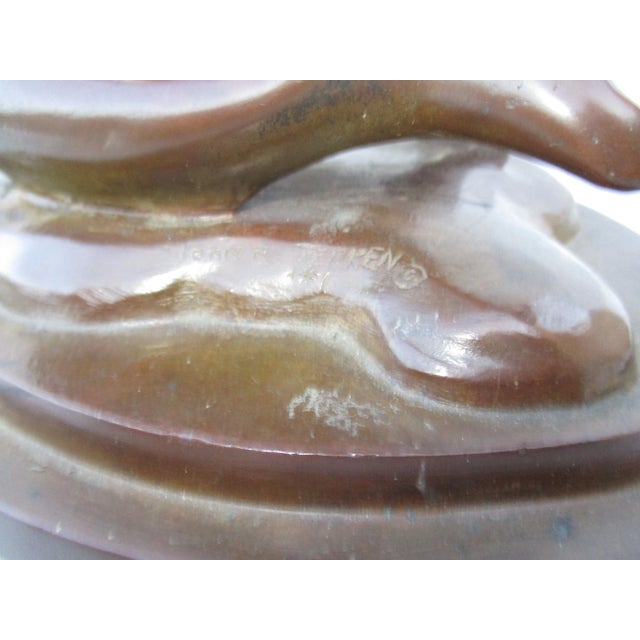 Metal John R Terken Mid-Century Mermaid Bronze For Sale - Image 7 of 9