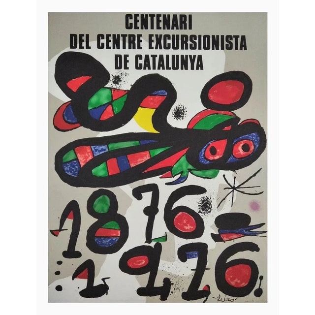 Joan Miro, Centenary of the Center Excursionista de Catalunya, 1976, Lithograph, Framed For Sale - Image 6 of 6