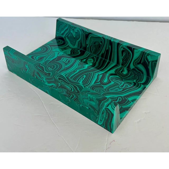 Late 20th Century Faux Malachite Towel Holder For Sale - Image 5 of 9