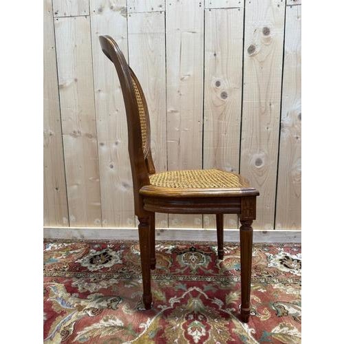 Louis XVI Style Wickerwork Medallion Chairs, Set of 6 For Sale - Image 9 of 10