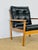 Vintage Scandinavian Lounge Chair in Black Leather and Wood, 1960s For Sale - Image 12 of 15