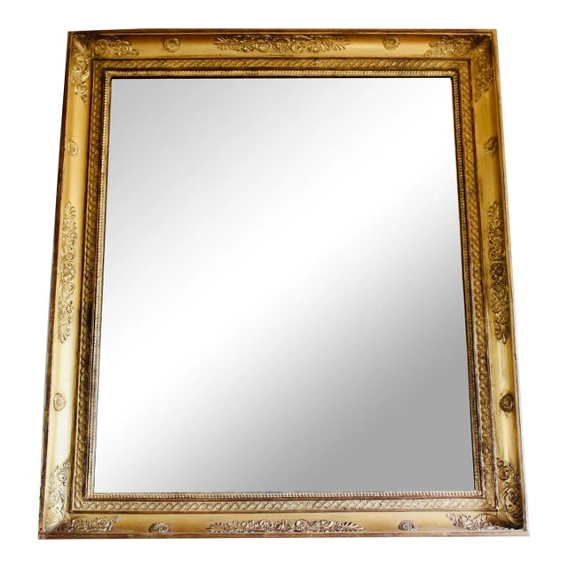 Antique French Charles X Gilt Wood and Gesso Mirror For Sale