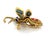 Gold Coral Abalone Shell Lapis 18k Yellow Gold Large Movable Fly Pin Brooch For Sale - Image 8 of 9
