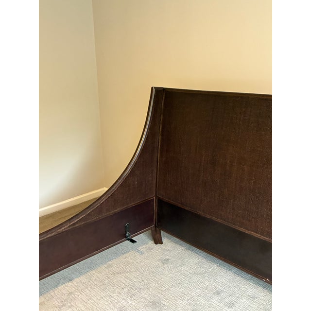 Contemporary Late 20th Century Barbara Barry for McGuire Rattan California King Bed Frame For Sale - Image 3 of 9