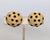 Metal Vintage 1980s Signed Guy Laroche Paris Round Goldtone Cabochon Faux-Onyx Clip Earrings-2 Pieces For Sale - Image 7 of 7