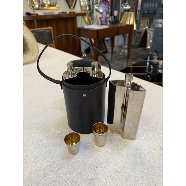 Silver Travel Bar Set With Flasks, and Cups, 1970s For Sale - Image 8 of 9