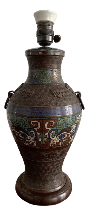 Chinese Metal Lamp, 1880s