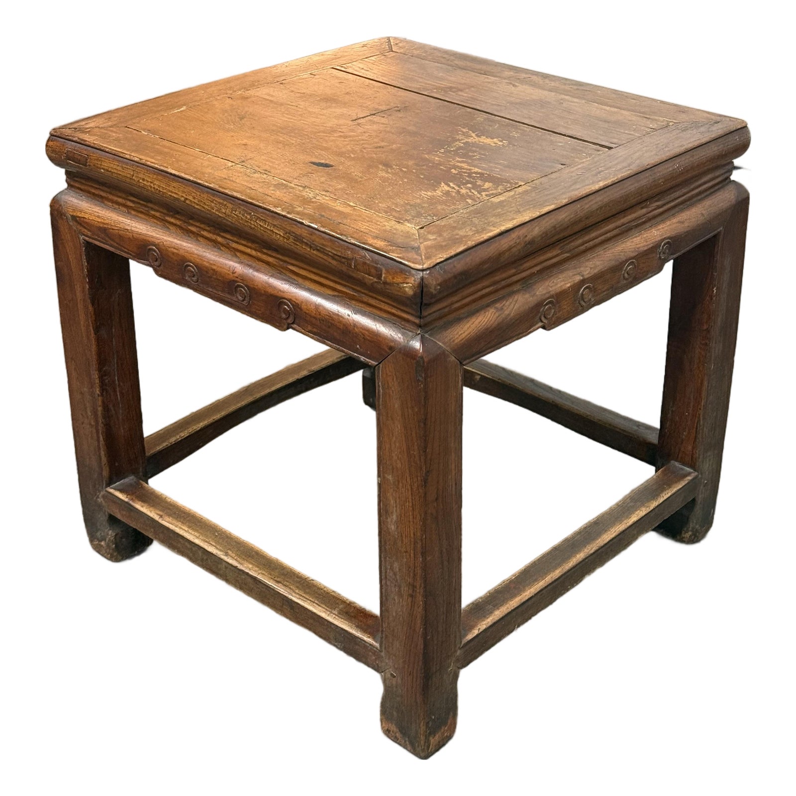 Chinese Elmwood Square Side Table, Antique | Chairish