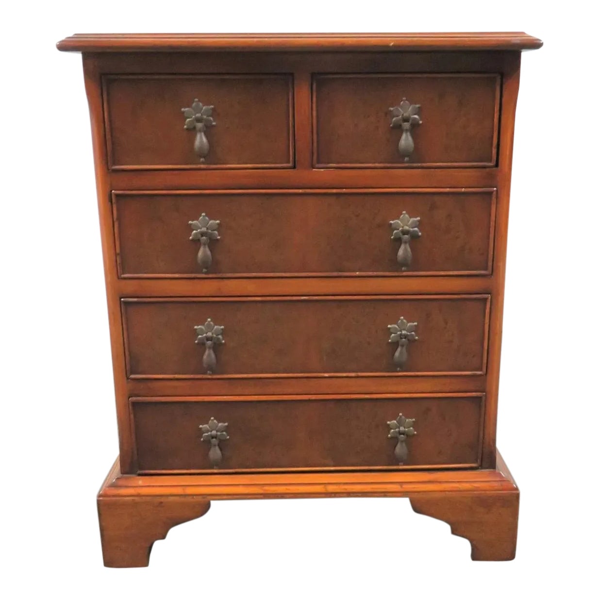 English Chippendale Burlwood Nightstand Chairish