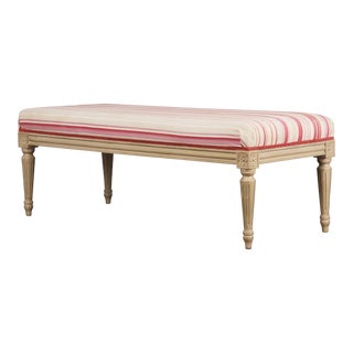 French Louis XVI Style Painted Bench or Ottoman For Sale