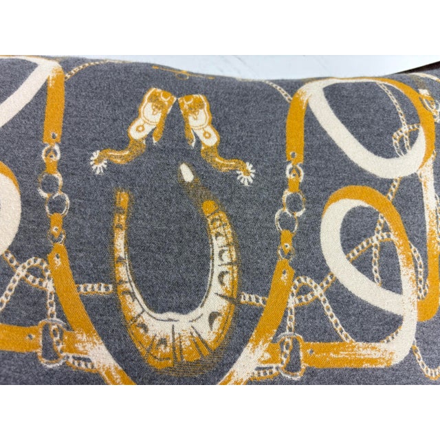 Gray Handsome Cashmere Equestrian Pillows After Ralph Lauren/a Pair For Sale - Image 8 of 9